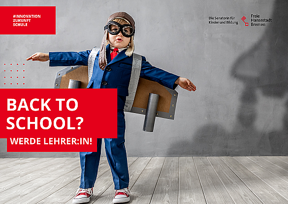 Flyer Back to School Kind mit Flügeln