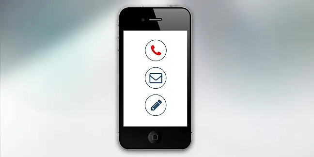 Mobiltelefon mit den Kontaktsymbolen