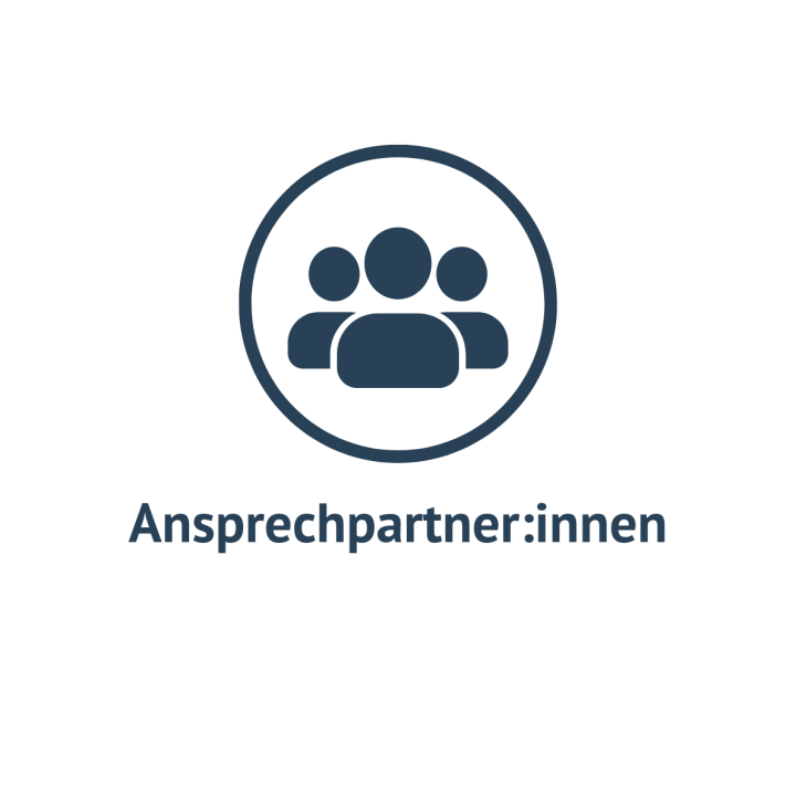 Icon, auf dem steht: Ansprechpartner:innen